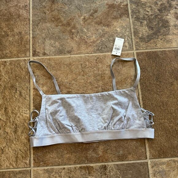 Aerie Real Good Strappy Side Lace Up Bralette Grey 
Size Medium - Picture 2 of 8